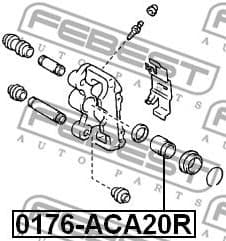 Piston, brake caliper 0176-ACA20R - image 2