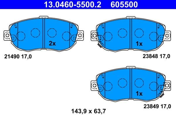 Brake Pad Set, disc brake 13.0460-5500.2