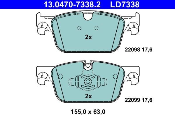 Brake Pad Set, disc brake ATE Ceramic 13047073382