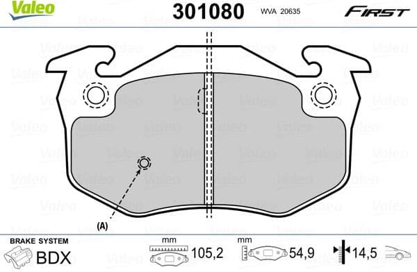 Brake Pad Set, disc brake ESSENTIAL 301080