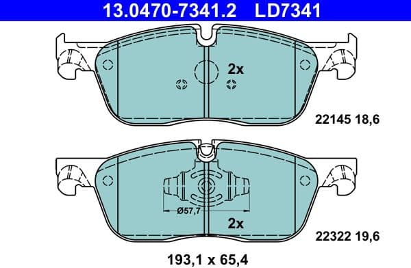 Brake Pad Set, disc brake ATE Ceramic 13.0470-7341.2