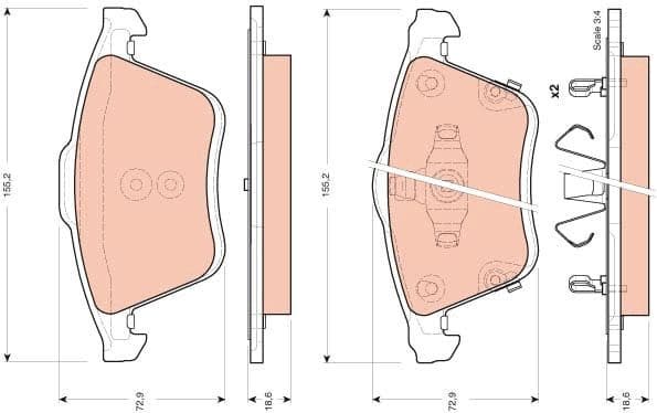 Brake Pad Set, disc brake GDB3400 - image 2