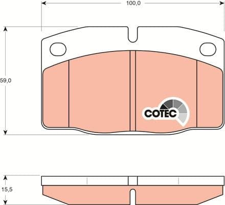 Brake Pad Set, disc brake COTEC GDB199 - image 3