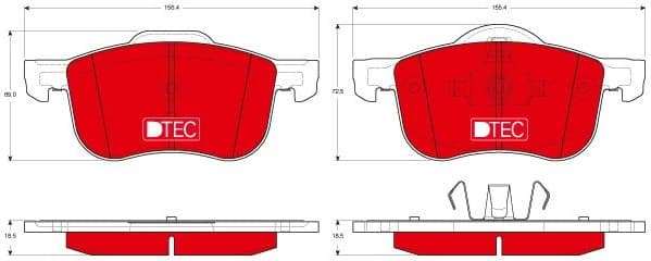 Brake Pad Set, disc brake DTEC COTEC GDB1388DTE - image 2