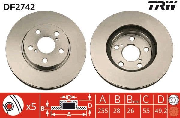 Brake Disc DF2742 - image 3