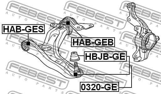 Mounting, control/trailing arm HAB-GES - image 2