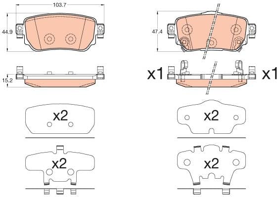 Brake pads rear, Top Quality GDB3617 - image 3
