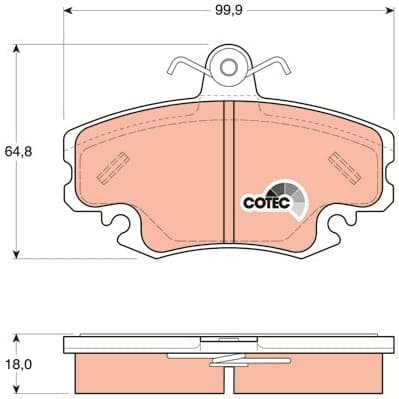 Brake Pad Set, disc brake COTEC GDB1332 - image 4