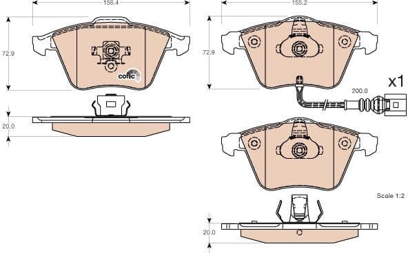 Brake Pad Set, disc brake COTEC GDB1616 - image 3