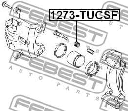 Bellow, brake caliper guide 1273-TUCSF-PCS10