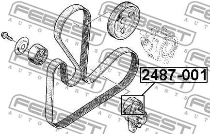 Tensioner Pulley, V-ribbed belt 2487-001 - image 2