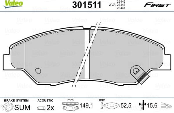 Brake Pad Set, disc brake ESSENTIAL 301511