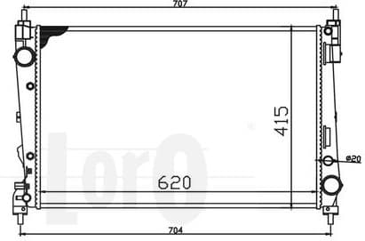 Radiator, engine cooling LORO 037-017-0071 - image 2