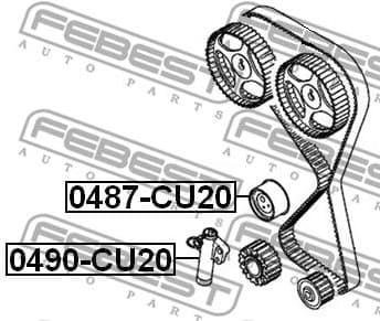 Tensioner Pulley, timing belt 0487-CU20 - image 2