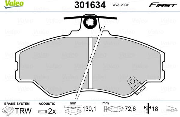 Brake Pad Set, disc brake ESSENTIAL 301634