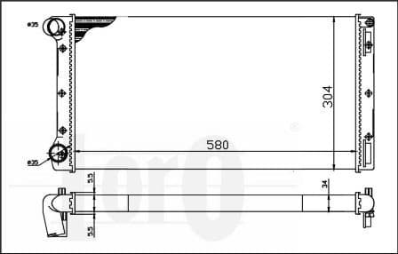 Radiator, engine cooling LORO 016-017-0025 - image 2