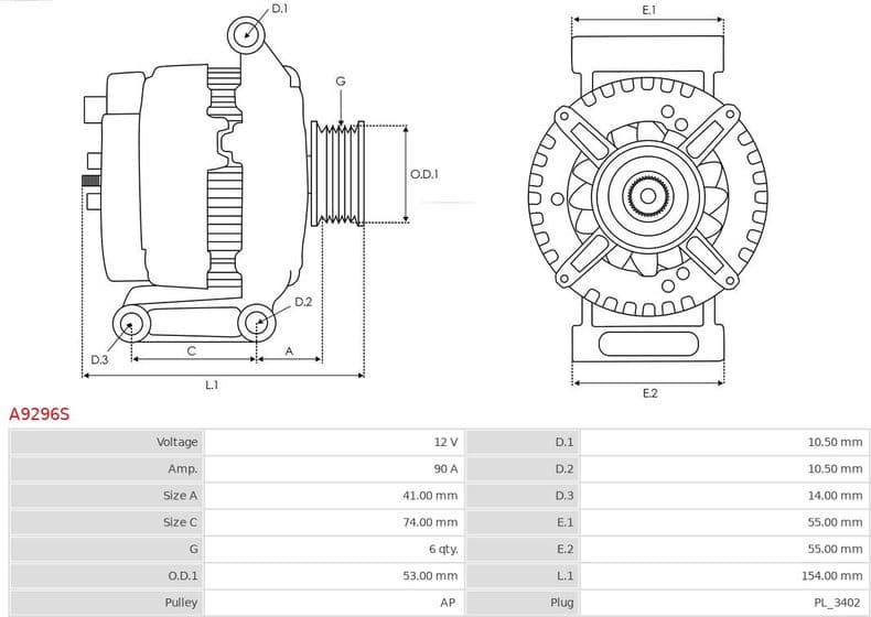 Alternator AS A9296S - image 5