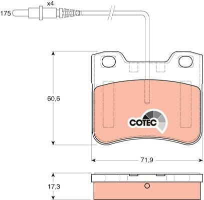 Brake Pad Set, disc brake COTEC GDB1031 - image 3