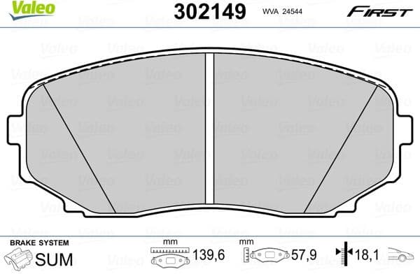 Brake Pad Set, disc brake ESSENTIAL 302149