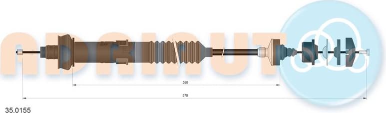 Cable Pull, clutch control 35.0155
