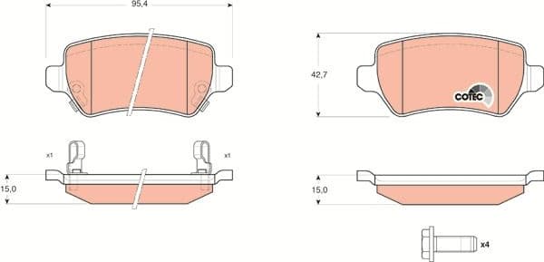 Brake Pad Set, disc brake COTEC GDB1515 - image 4