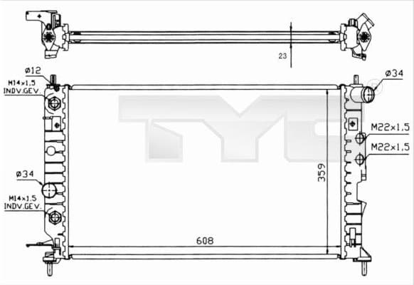 Radiator, engine cooling 725-0004-R