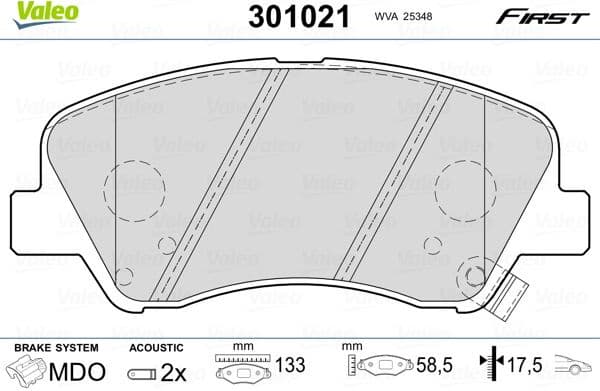 Brake Pad Set, disc brake ESSENTIAL 301021