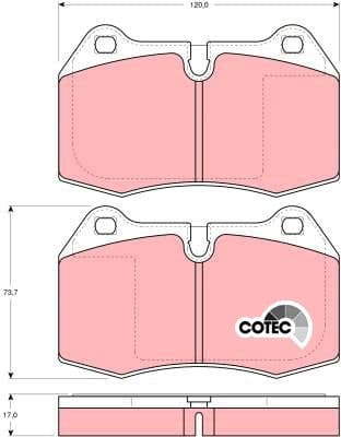 Brake Pad Set, disc brake COTEC GDB1269 - image 3