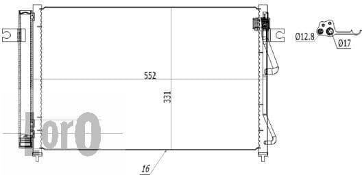 Condenser, air conditioning LORO 019-016-0025