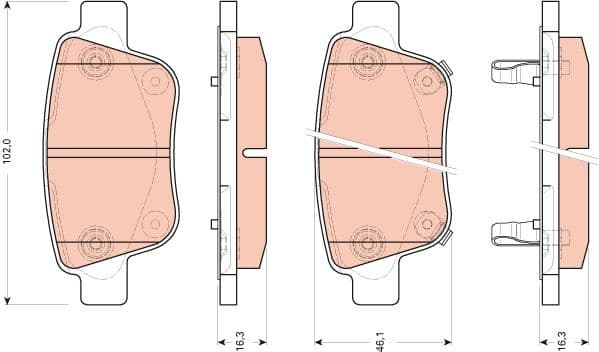 Brake Pad Set, disc brake GDB3456 - image 2