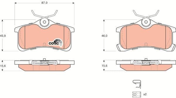 Brake Pad Set, disc brake COTEC GDB3334 - image 3