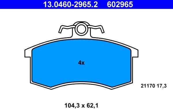 Brake Pad Set, disc brake 13.0460-2965.2