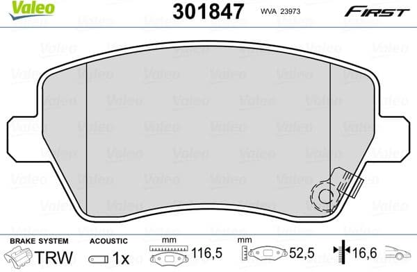 Brake Pad Set, disc brake ESSENTIAL 301847