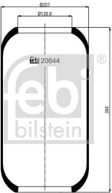Bellow, air suspension 20644