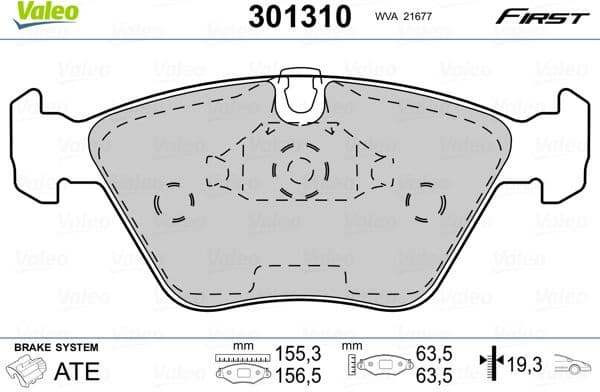 Brake Pad Set, disc brake ESSENTIAL 301310