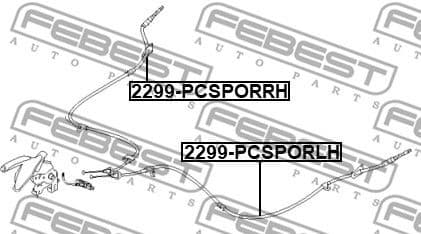 Cable Pull, parking brake 2299-PCSPORRH - image 2