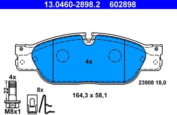 Brake Pad Set, disc brake 13.0460-2898.2