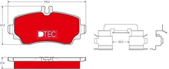 Brake Pad Set, disc brake DTEC COTEC GDB1293DTE - image 2