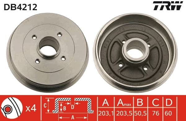 Brake Drum DB4212 - image 3