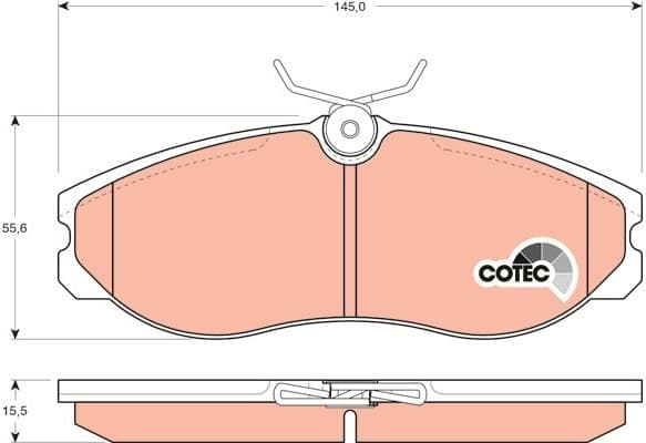 Brake Pad Set, disc brake COTEC GDB1113 - image 4