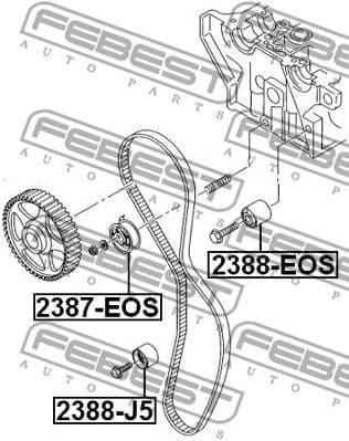 Tensioner Pulley, timing belt 2387-EOS - image 2
