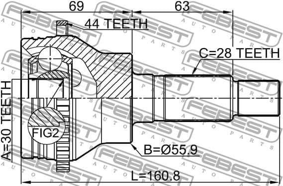 Joint Kit, drive shaft 0510-CX7A44R - image 2