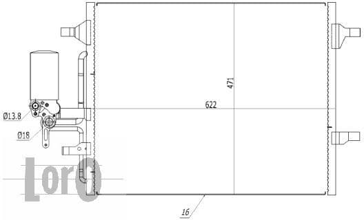 Condenser, air conditioning LORO 052-016-0003 - image 2