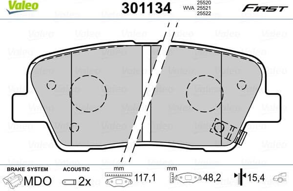 Brake Pad Set, disc brake ESSENTIAL 301134