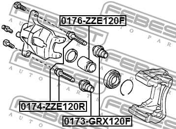 Guide Bolt, brake caliper 0174-ZZE120R - image 2