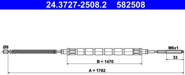 Cable Pull, parking brake 24.3727-2508.2