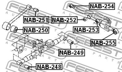 Mounting, control/trailing arm NAB-253