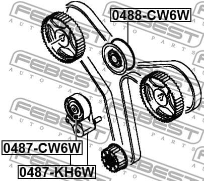 Tensioner Pulley, timing belt 0487-KH6W - image 2
