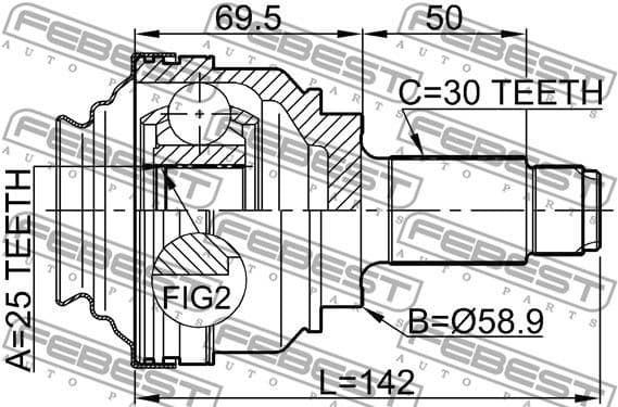 Joint Kit, drive shaft 1910-X5RR - image 2