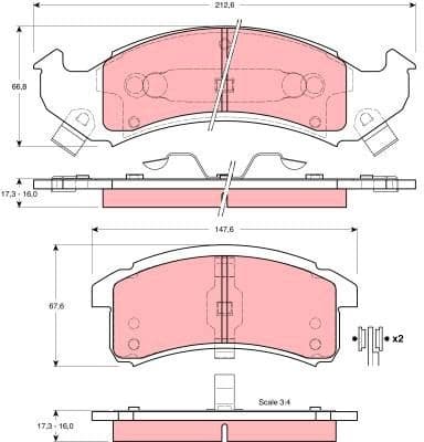 Brake Pad Set, disc brake GDB4054 - image 2